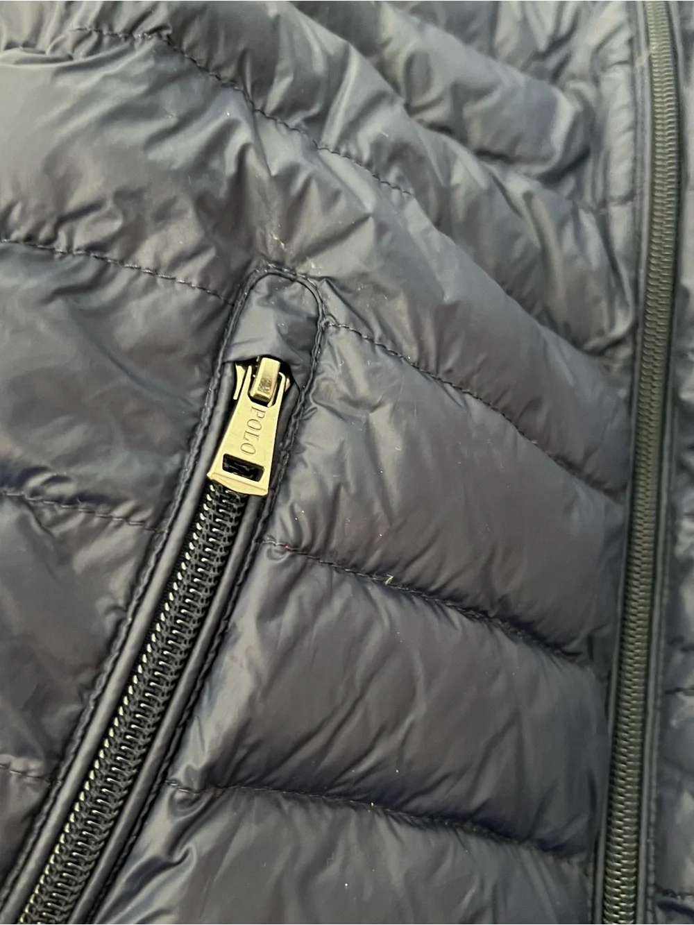Ralph Lauren Polo Blue Red Quilted Nylon Down Vest Size 6
